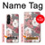 S3716 Motif floral rose Etui Coque Housse pour Sony Xperia 1 V