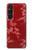 S3817 Motif de fleurs de cerisier floral rouge Etui Coque Housse pour Sony Xperia 1 V