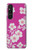 S3924 Fond rose fleur de cerisier Etui Coque Housse pour Sony Xperia 1 V