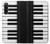 S3078 Noir et blanc Clavier de piano Etui Coque Housse pour Sony Xperia 10 V
