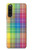 S3942 Tartan à carreaux arc-en-ciel LGBTQ Etui Coque Housse pour Sony Xperia 10 V