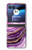 S3896 Stries d'or en marbre violet Etui Coque Housse pour Motorola Razr 40 Ultra