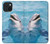 S1291 Les Dauphins en Mer Etui Coque Housse pour iPhone 15