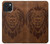S2529 Leo Zodiaque Zodiaque marron Impression graphique Etui Coque Housse pour iPhone 15