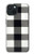 S2842 Noir et blanc Buffle motif de vérification Etui Coque Housse pour iPhone 15