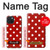 S2951 Rouge Pois Etui Coque Housse pour iPhone 15