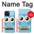 S3029 Bleu mignon Chouette Etui Coque Housse pour iPhone 15