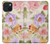 S3035 Peinture douce Fleur Etui Coque Housse pour iPhone 15