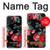 S3112 Motif floral Rose Noir Etui Coque Housse pour iPhone 15