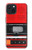 S3204 Rouge Cassette Recorder graphique Etui Coque Housse pour iPhone 15