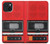 S3204 Rouge Cassette Recorder graphique Etui Coque Housse pour iPhone 15