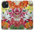 S3205 Fleurs Art Retro Etui Coque Housse pour iPhone 15
