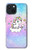 S3256 Mignon Licorne Etui Coque Housse pour iPhone 15