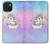 S3256 Mignon Licorne Etui Coque Housse pour iPhone 15