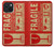 S3552 Millésime Étiquette fragile Etui Coque Housse pour iPhone 15