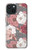S3716 Motif floral rose Etui Coque Housse pour iPhone 15