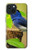 S3839 Oiseau bleu du bonheur Oiseau bleu Etui Coque Housse pour iPhone 15