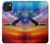 S3841 Pygargue à tête blanche volant dans un ciel coloré Etui Coque Housse pour iPhone 15