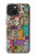 S3879 Griffonnage de musique rétro Etui Coque Housse pour iPhone 15