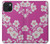 S3924 Fond rose fleur de cerisier Etui Coque Housse pour iPhone 15