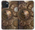 S3927 Boussole Horloge Gage Steampunk Etui Coque Housse pour iPhone 15