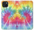 S1697 Tie Dye coloré imprimé graphique Etui Coque Housse pour iPhone 15 Plus