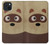 S2825 Mignon raton laveur animé Dessin Etui Coque Housse pour iPhone 15 Plus