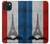 S2859 Drapeau France millésimé Tour Eiffel Etui Coque Housse pour iPhone 15 Plus