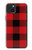 S2931 Rouge Buffle motif de vérification Etui Coque Housse pour iPhone 15 Plus