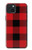 S2931 Rouge Buffle motif de vérification Etui Coque Housse pour iPhone 15 Plus