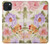 S3035 Peinture douce Fleur Etui Coque Housse pour iPhone 15 Plus
