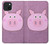 S3269 Porc Dessin animé Etui Coque Housse pour iPhone 15 Plus
