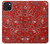 S3354 Rouge classique Bandana Etui Coque Housse pour iPhone 15 Plus