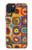 S3409 Carrés cercles concentriques Etui Coque Housse pour iPhone 15 Plus