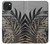 S3692 Feuilles de palmier gris noir Etui Coque Housse pour iPhone 15 Plus