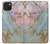 S3717 Imprimé graphique en marbre bleu pastel or rose Etui Coque Housse pour iPhone 15 Plus