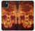 S3881 Crâne de feu Etui Coque Housse pour iPhone 15 Plus