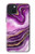 S3896 Stries d'or en marbre violet Etui Coque Housse pour iPhone 15 Plus