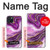 S3896 Stries d'or en marbre violet Etui Coque Housse pour iPhone 15 Plus