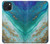S3920 Couleur bleu océan abstrait émeraude mélangée Etui Coque Housse pour iPhone 15 Plus