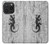 S2446 Gecko bois imprimé graphique Etui Coque Housse pour iPhone 15 Pro