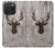 S2505 Tête de Renne Vieux bois Texture graphique Etui Coque Housse pour iPhone 15 Pro