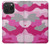 S2525 Rose Camo camouflage Etui Coque Housse pour iPhone 15 Pro
