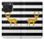 S2794 Noir et blanc rayé cerf d'or Sparkles Etui Coque Housse pour iPhone 15 Pro