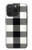S2842 Noir et blanc Buffle motif de vérification Etui Coque Housse pour iPhone 15 Pro