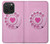 S2847 Rose Rétro téléphone Rotatif Etui Coque Housse pour iPhone 15 Pro