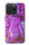 S2907 Violet Turquoise Pierre Etui Coque Housse pour iPhone 15 Pro