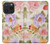 S3035 Peinture douce Fleur Etui Coque Housse pour iPhone 15 Pro