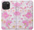 S3036 Flore de fleur rose douce Etui Coque Housse pour iPhone 15 Pro