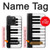 S3078 Noir et blanc Clavier de piano Etui Coque Housse pour iPhone 15 Pro